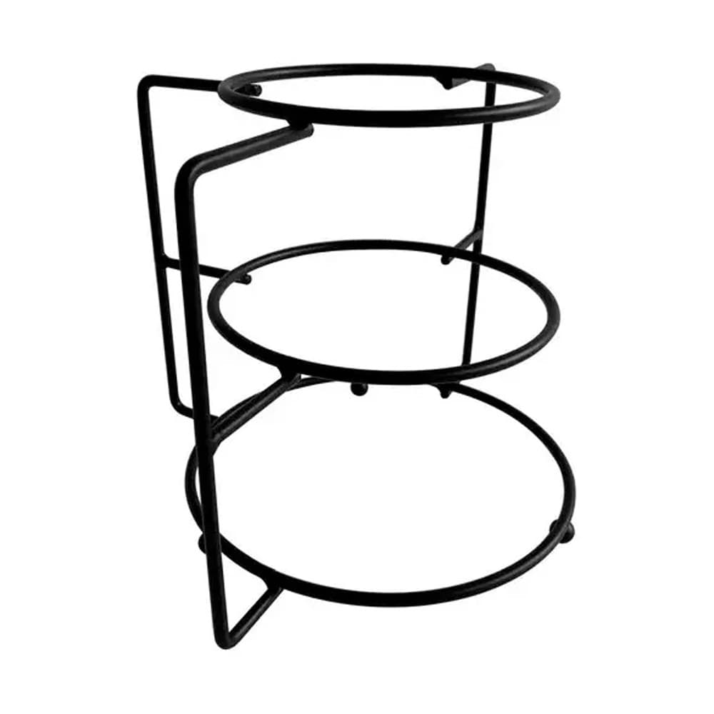 Organizador Suporte De Pratos Luxo Preto Black 3 Andares 194
