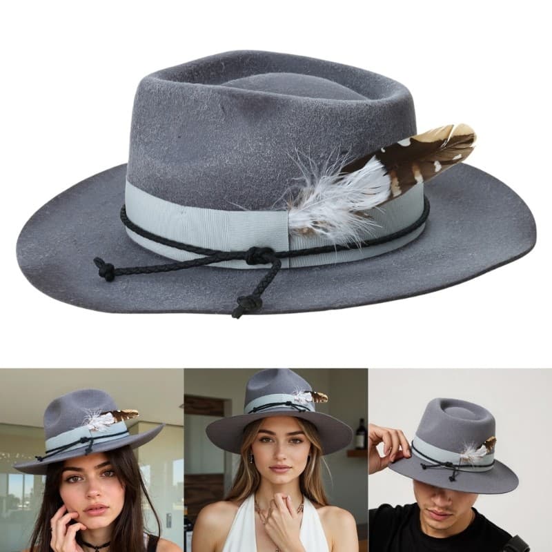 Chapéus De Cowboy De Lã YOI Fantasia Adulta Chapéu Fedoras Festa Panamás De Halloween