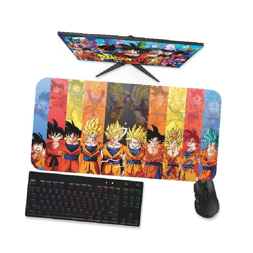 Mouse Pad Gamer Grande  DRAGON BALL GOKU SUPER SAIYAJIN TRANSFORMAÇÕES 2  90x40 80x40 60x40 70x30 45x40