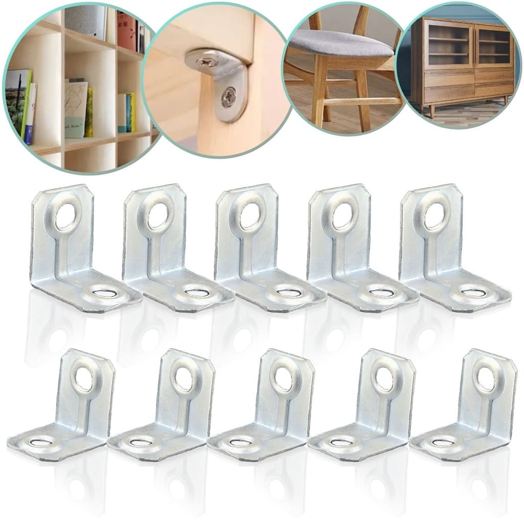 Kit 30 Cantoneira L Junção 18x18 Suporte Resistente Fixação Moveis Aço Zincado Reforçado Gaveta