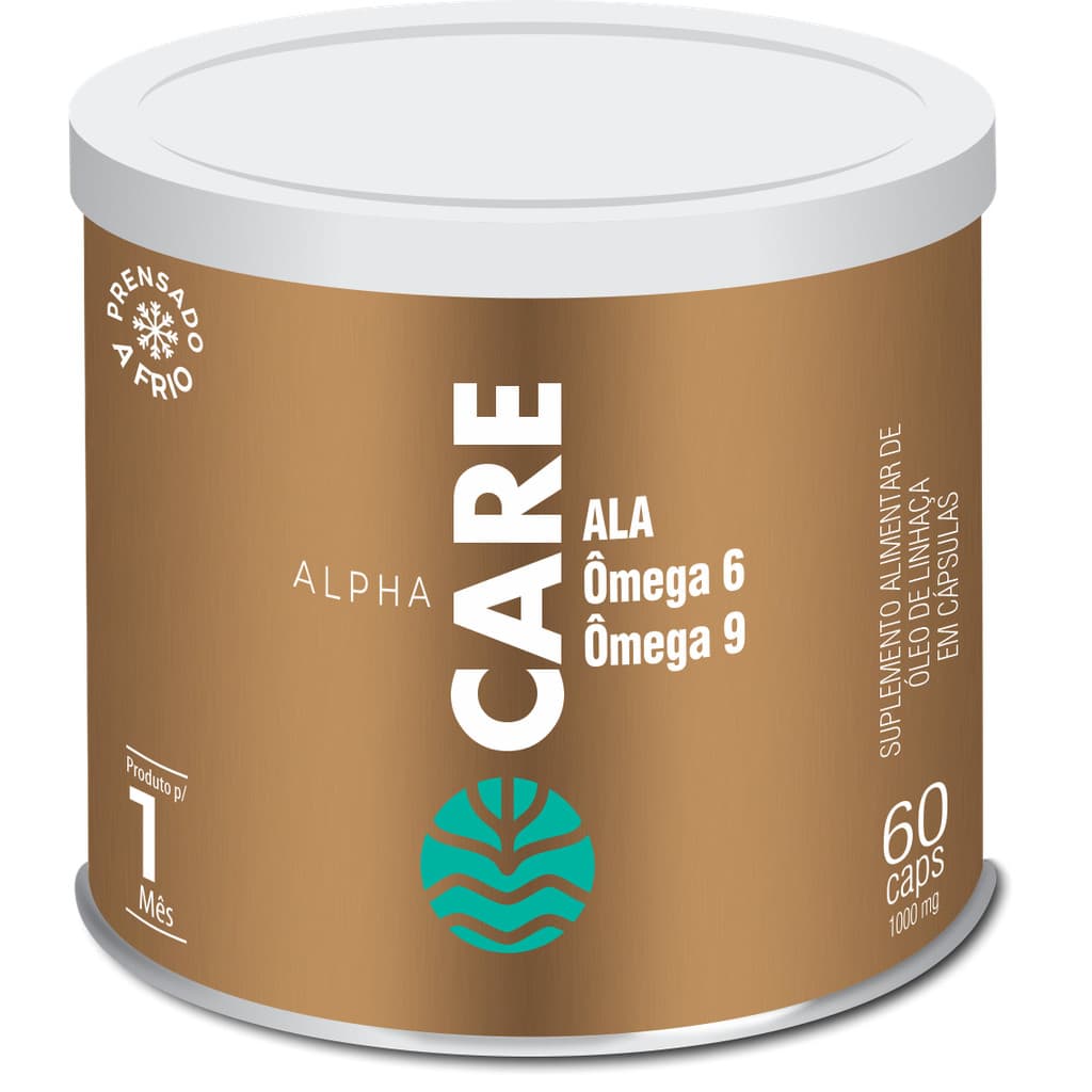 Óleo De Linhaça Alpha Care Vitamina E Ômega 3 6 9 - 60 caps