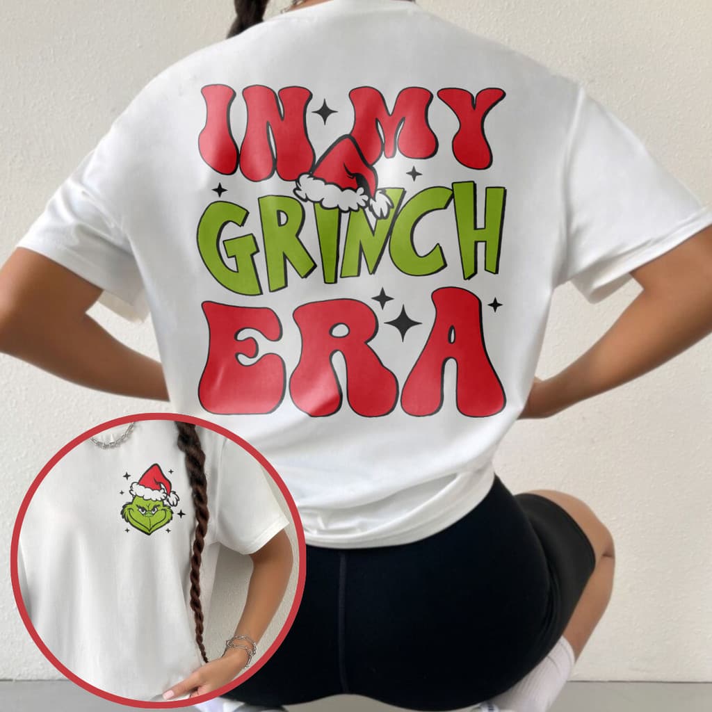 Camisa Over size Feminina Estampa GRINCH de Natal Streetwear Algodão
