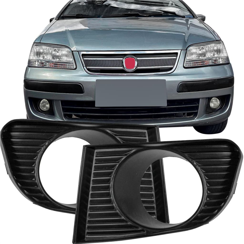 Par Moldura Grade Milha Fiat Idea 2004 05 06 07 08 09 2010