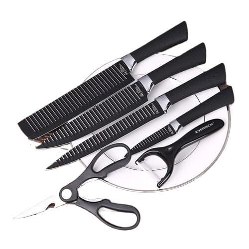 Conjunto Jogo Facas Do Chef Profissional 6 Peças Churrasco Cozinha Peças Aço Inox Super Afiadas