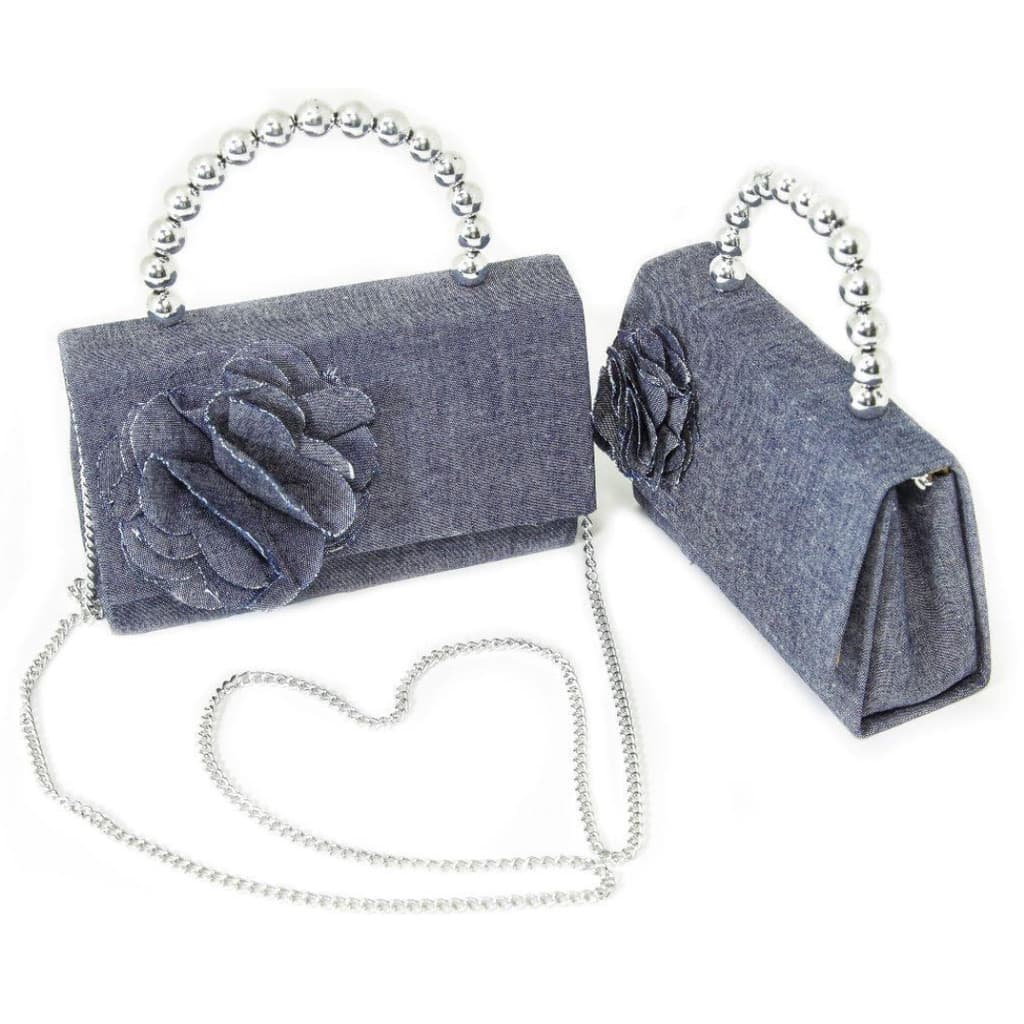 Kit 2 Mini Bolsas Jeans Feminina - Clutch/tiracolo Luxo