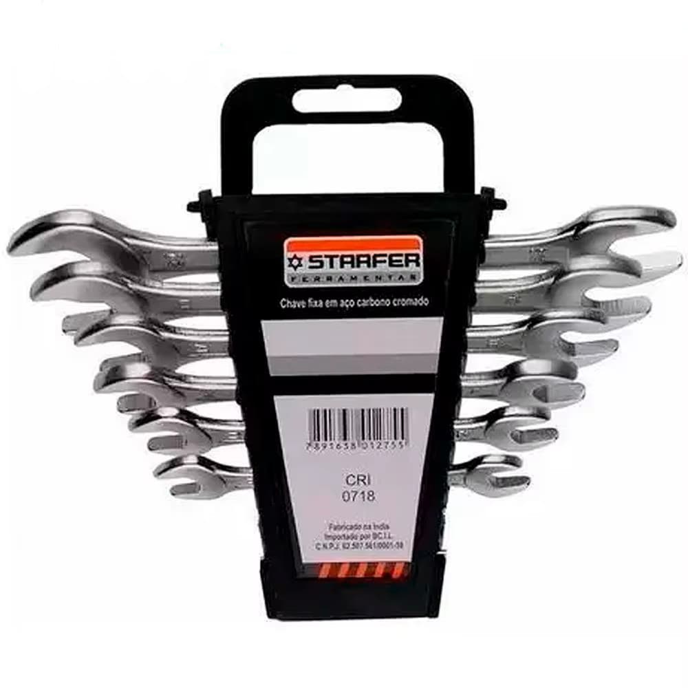 Kit 6 Peças Chave Fixa Boca Aço Carbono 6 a 17mm