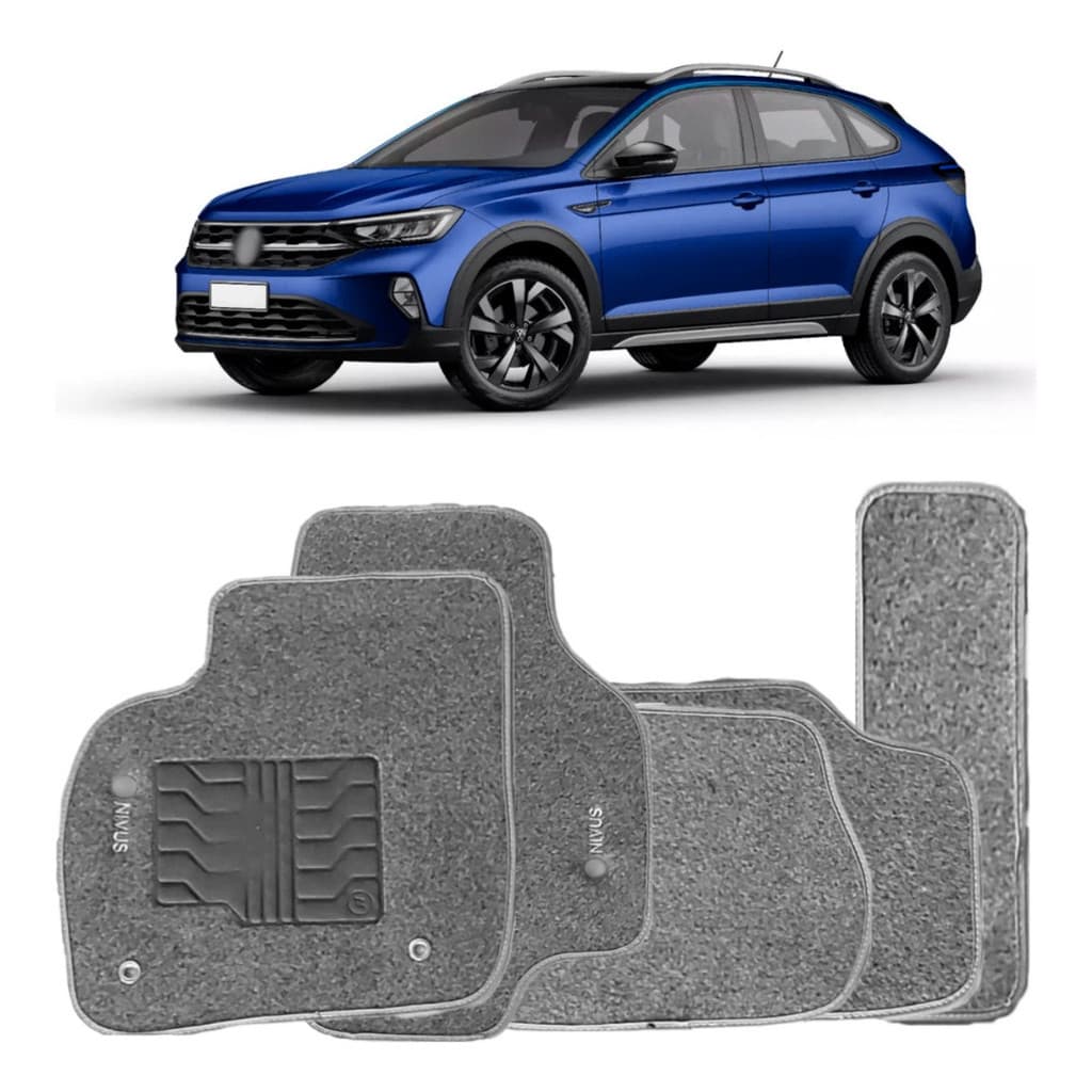 Kit de tapetes 5 peças específico Nivus 2020 21 22 23 24 2025 Carpete Grafite