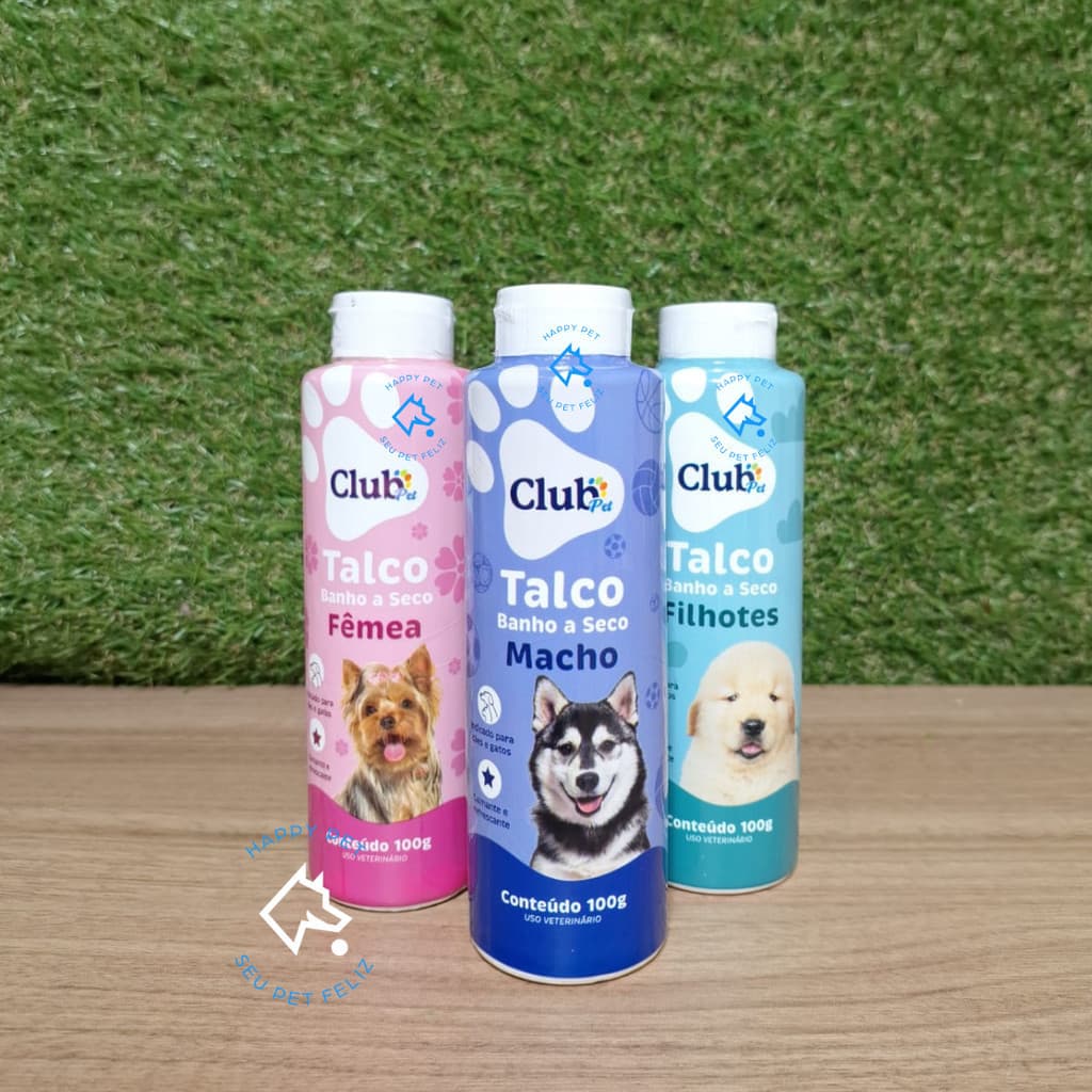 Talco Para Banho Seco Para Cachorro E Gato Cheirosos 100g Fêmea/ Filhote/ Macho