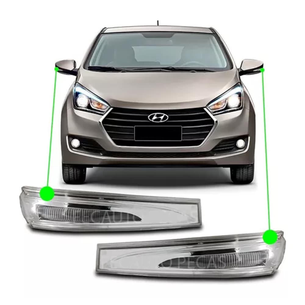 Par de Pisca Retrovisor Hyundai HB20 2010 A 2019 LD e LE