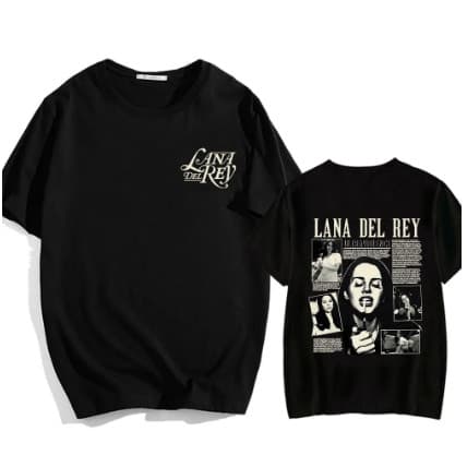Camiseta algodão frente/costa Lana del rey.