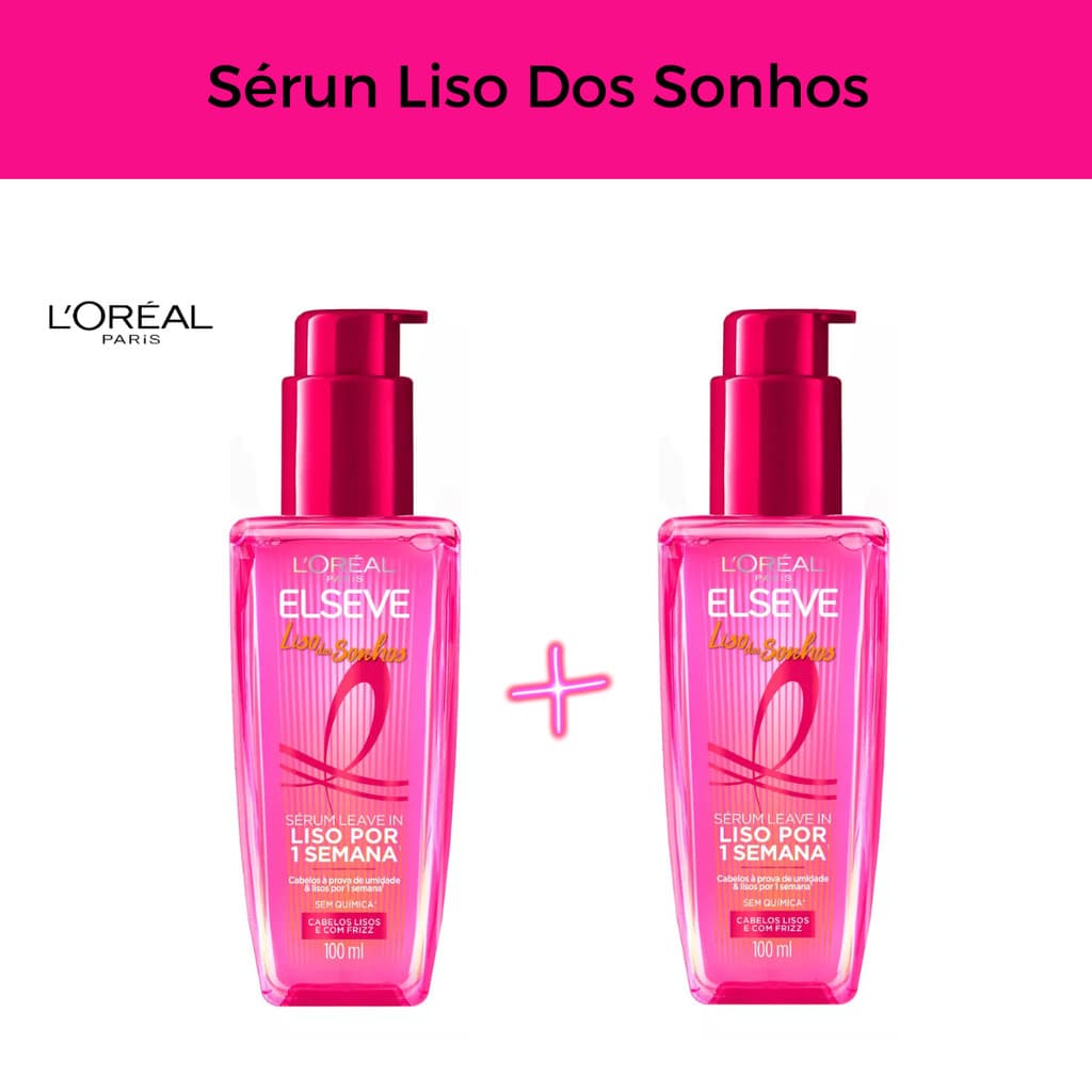 Óleo Elseve Sérum Liso Dos Sonhos AHA + Queratina Vegetal 100ml Kit 2 Unidades 100 ML