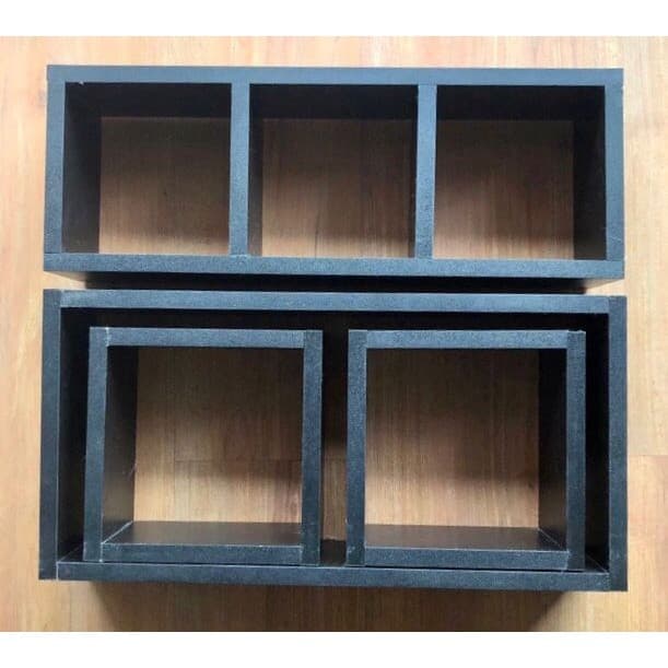 Nicho Para Sala Banheiro Cozinha Decorativo 4 Peças 100% Mdf Preto fosco