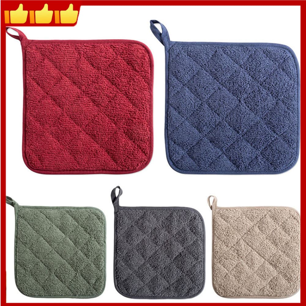 Suportes De Panela De Algodão Cozinha Todos Os Dias Básico Terry Pote Titular Resistente Ao Calor Almofadas Quentes Para