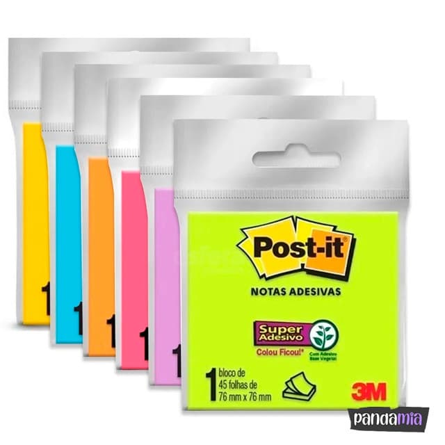 Notas Adesivas Post-it Neon 76X76MM 45 Folhas - Unidade