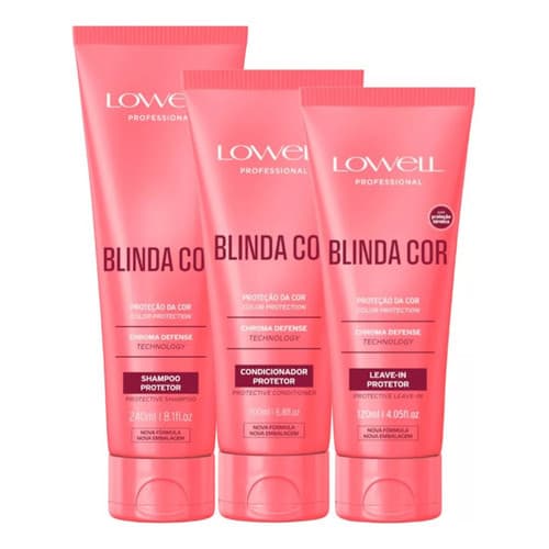 Kit Lowell Protetor Novo Blinda Cor Shampoo Condicionado Leave-in