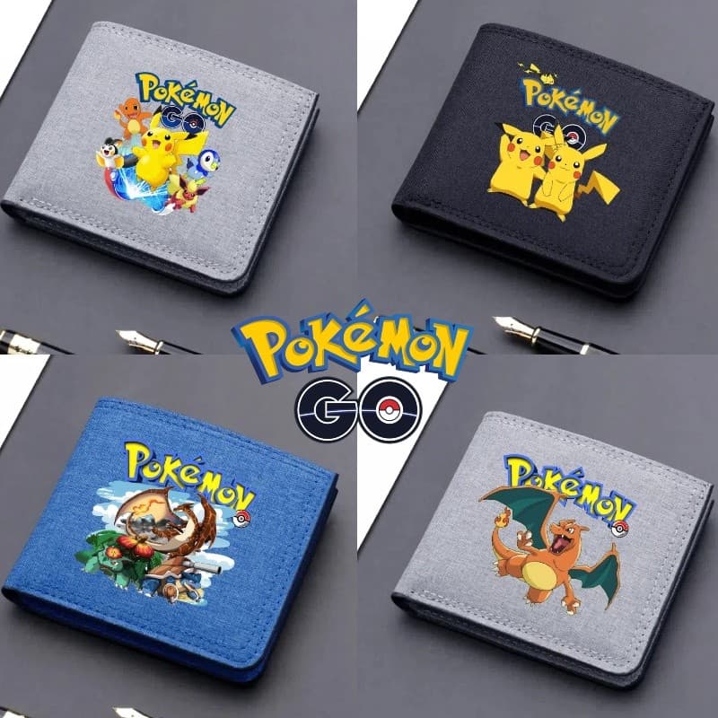 Nova Carteira Dobrável De Desenho Animado Pokémon Cute Pikachu Portátil Com Zíper Pode Conter Moedas E Cartões Bancários