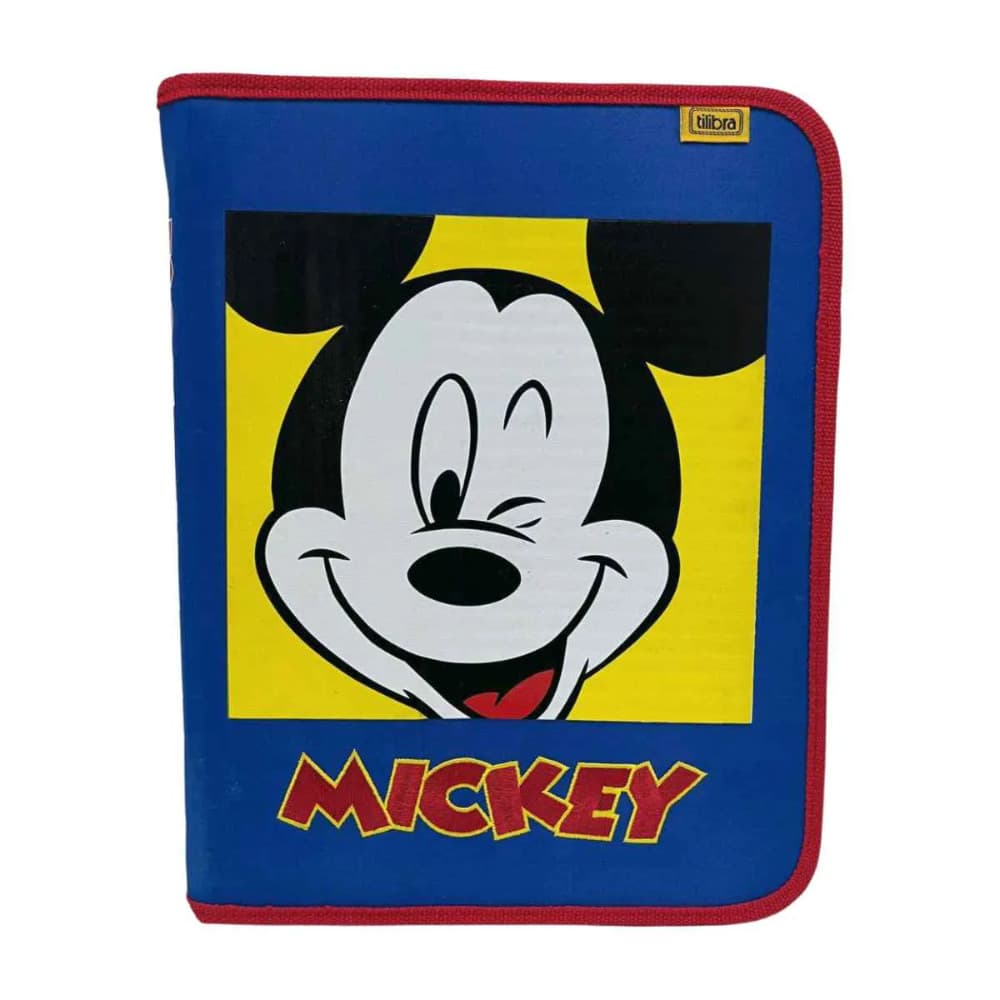 Capa Protetora Para Agenda Caderno Com Zíper escolar Mickey