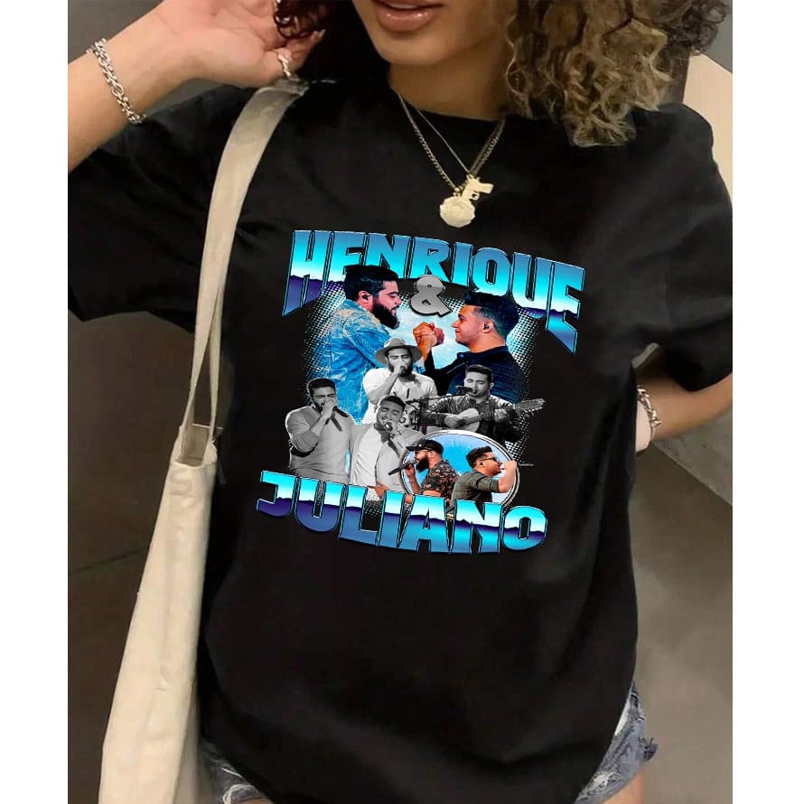 Tshirt Feminina Camiseta Henrique e Juliano Dupla Sertaneja Fã Club
