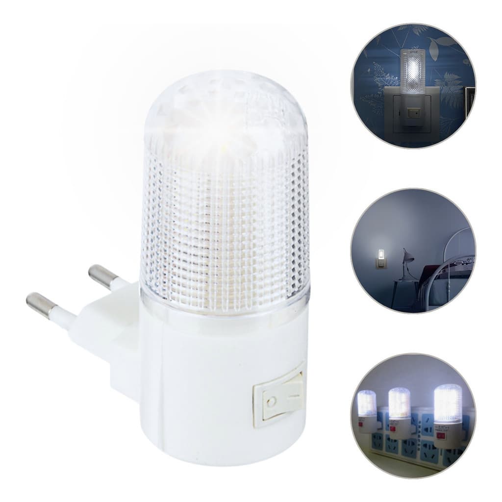4 Mini Luminária Abajur De Tomada Luz Noturna Led Bivolt