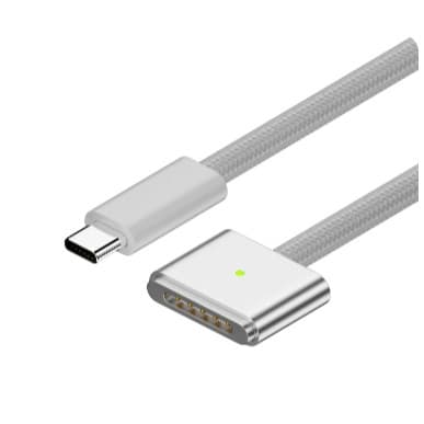 USB Tipo C para Magsafe 3 Cabo 2Metros Magnético de Carregamento, Indicador LED, PD, 140W, Macbook Pro, Air 16, 14, M2