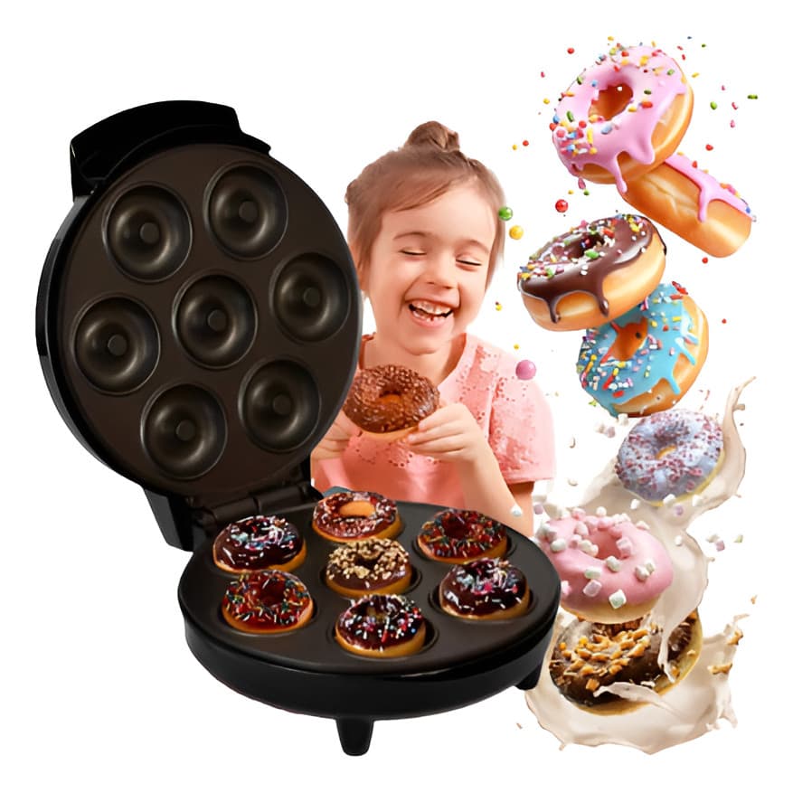 Mini Máquina De Fazer Donuts Rosquinhas 7 Furos 110v