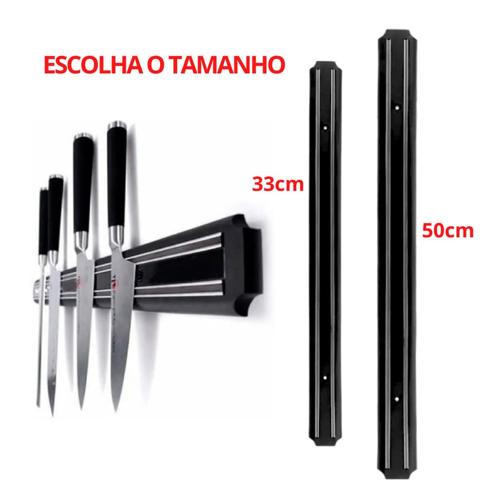 Barra Magnética Imã Suporte Para Facas e Ferramentas Parede Cozinha Churrasqueira 50cm 33cm Pia