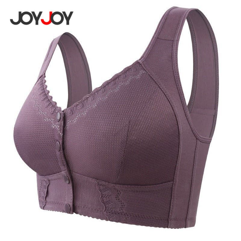 Sutiã Algodão Macio Plus Size 36-58 – Para Mulheres de Idade Média e Idosos, Sem Aro, Fivela Frontal, Alta Elasticidade