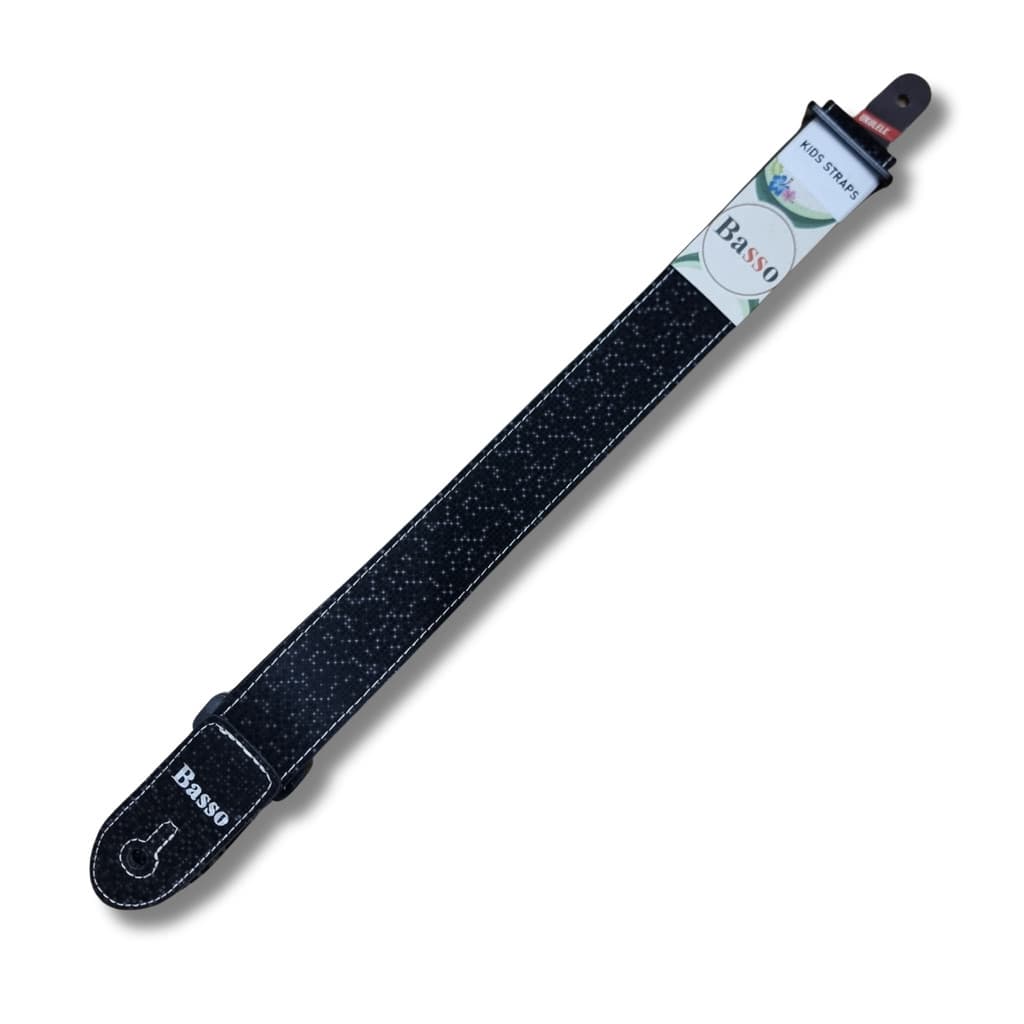 Correia Infantil Violão Ukulele 4cm Preto Holográfico Basso