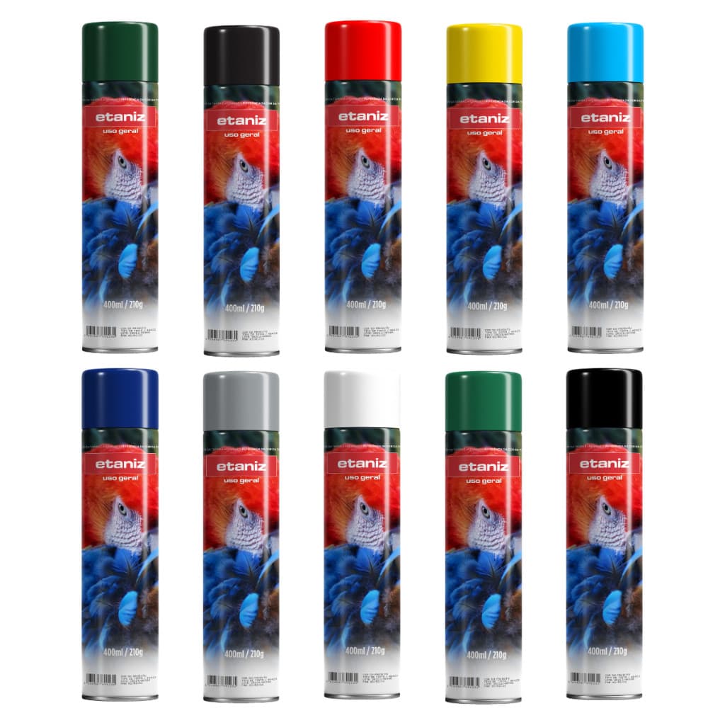 Tinta Spray 400ml Diversas Cores Brilhante Ou Fosco Uso Geral Secagem Rápida Etaniz Envio Hiper Expresso
