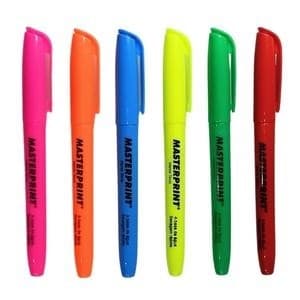 Kit 6 Canetas Marca Texto Neon Masterprint Grifa Texto Estudo Escolar Escritório Universitário Vibrante