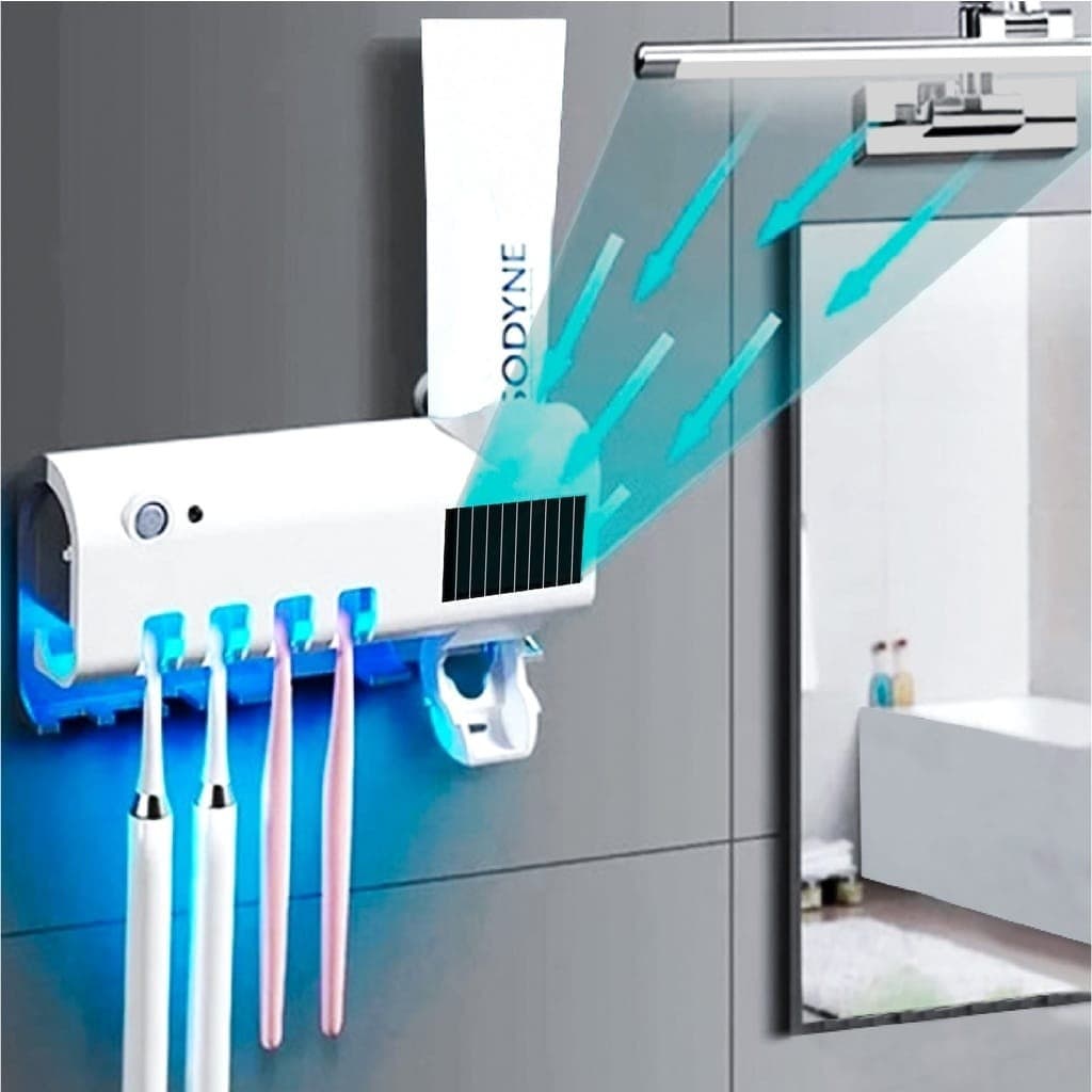 Aplicador Pasta de Dente Suporte Dispenser Escova Automático Com Esterilizador Uv-sunshine