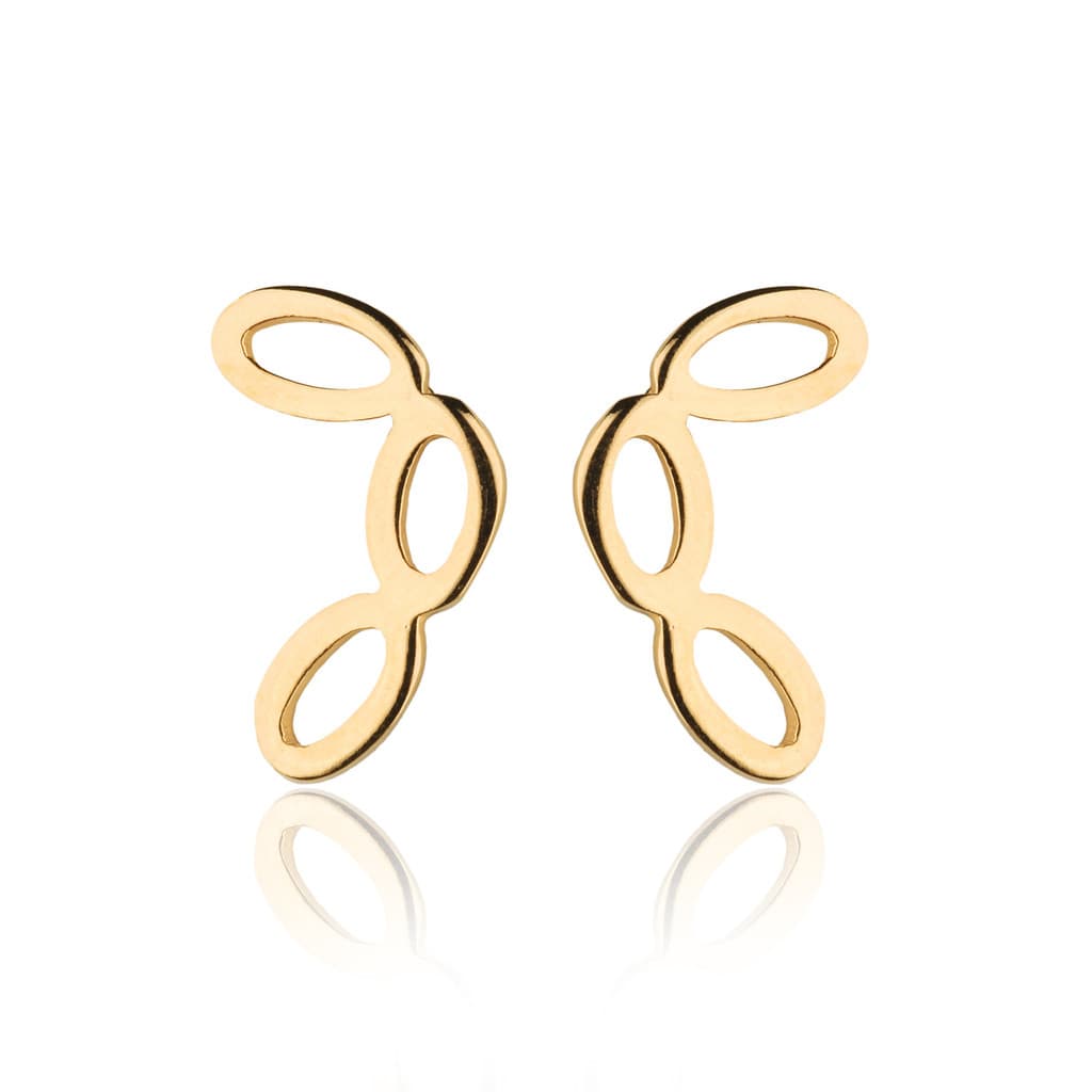 BRINCO BANHADO A OURO 18K EARCUFF MINI PAR BRINCOS FEMININO JOIAS DE LUXO PRESENTE - HANDORA