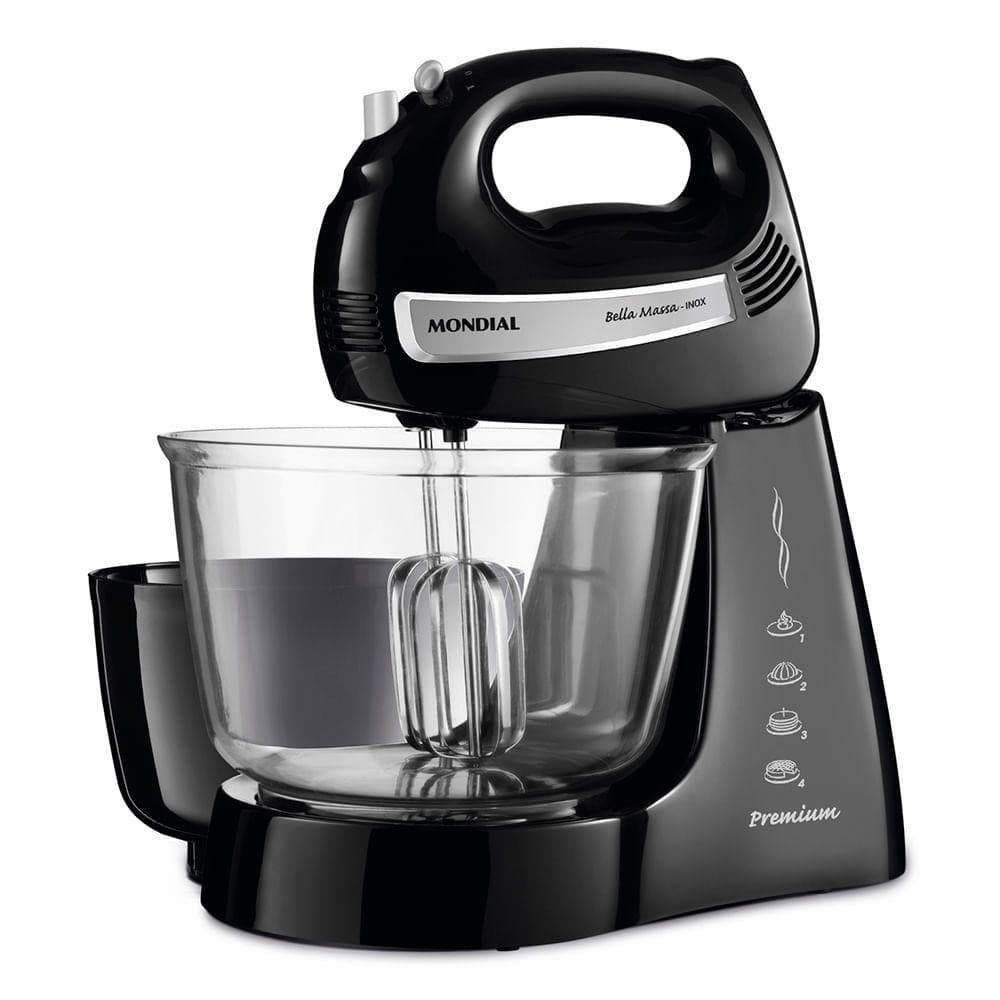Batedeira Mondial Bella Massa B-23 Np Batedeira-127v-preto/inox