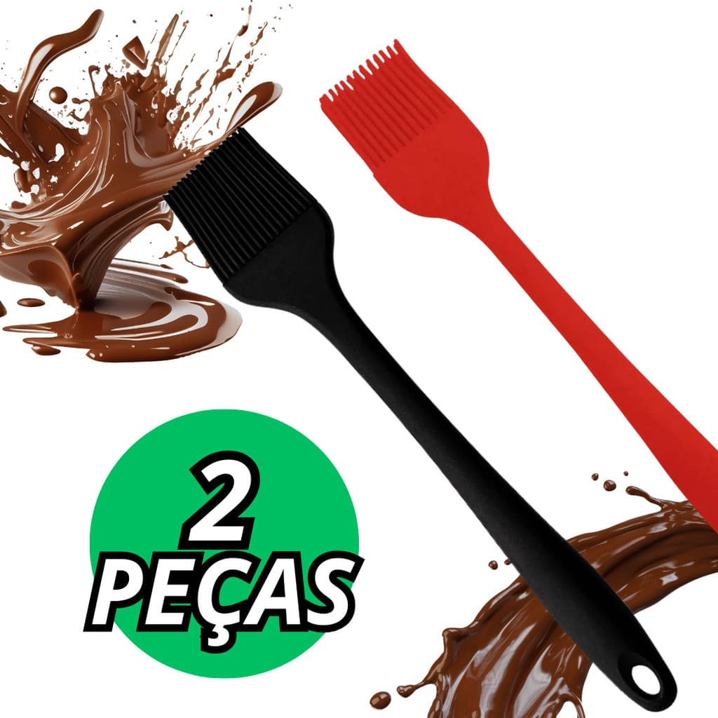 Pincel de Silicone Culinário Kit Para Confeitaria Utensilio Para Pincelar Untar Antiaderente