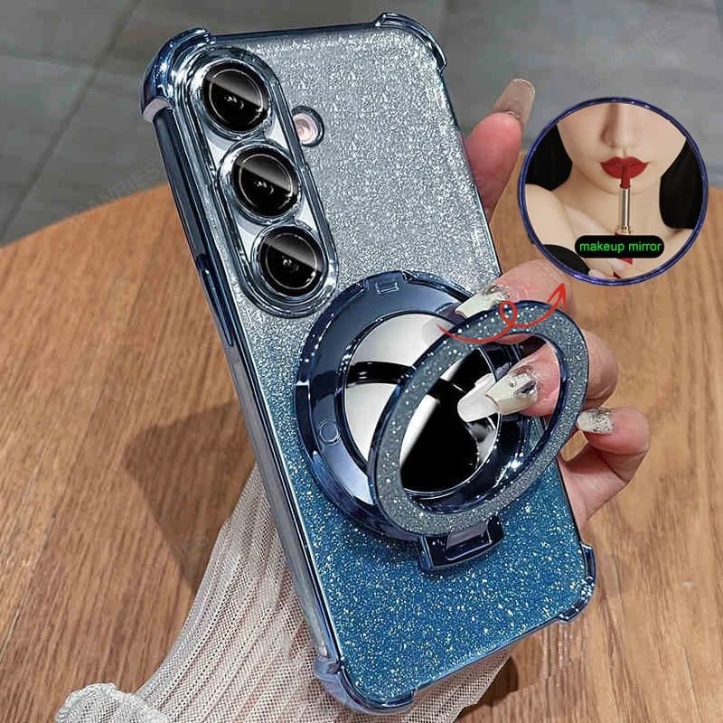 Para Samsung Galaxy A16 A36 A56 A15 A14 A13 A12 A22 A25 A35 A55 Espelho De Maquiagem Suporte Capa