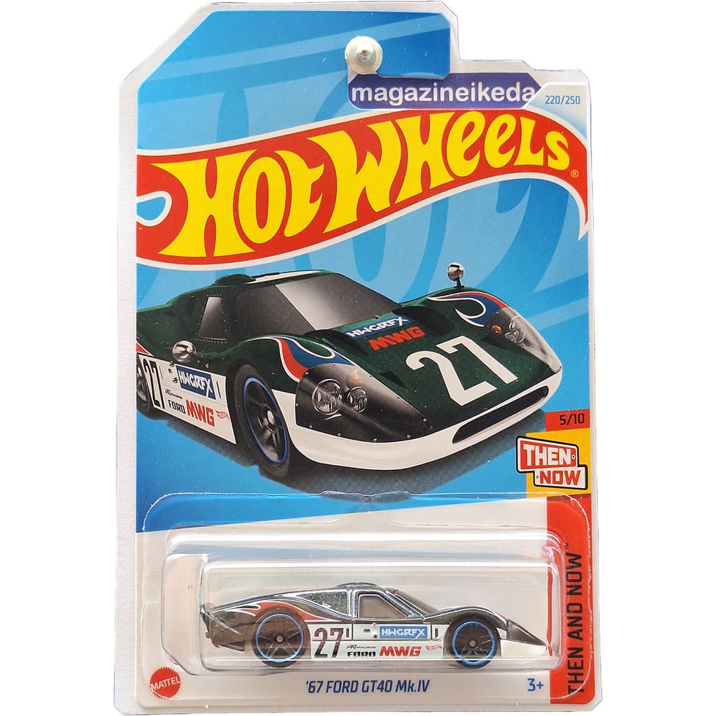 Carro Hot Wheels '67 FORD GT40 MK.IV HTC69 Preto THEN AND NOW