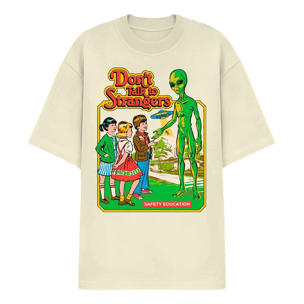Camiseta 100% Algodão Unissex Alien Dont Talk To Strangers Retro Street