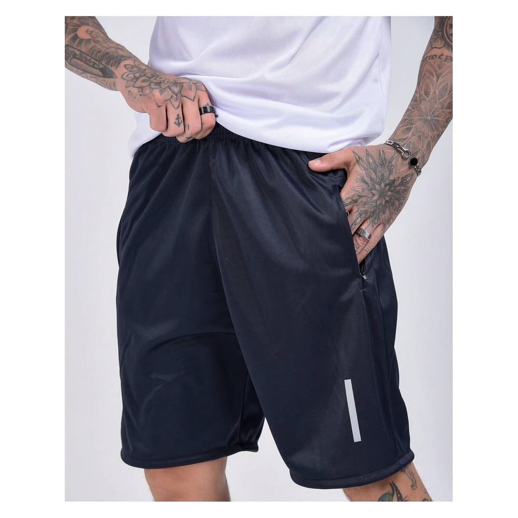 Bermuda Masculina drifit Chimpa Refletiva Com Zíper no Bolso Bermuda para academia treino corrida esporte ao ar livre