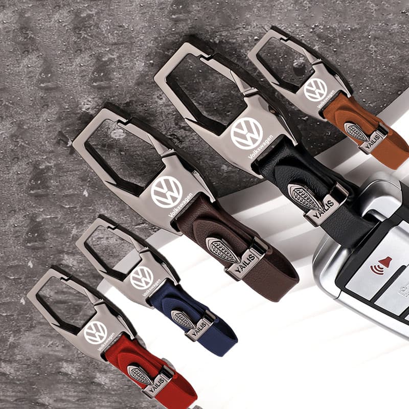 Chaveiro De Couro De Liga De Zinco Volkswagen Criativo Anti Perda Carro Adequado Para VW Polo T-cross Tiguan Allspace Go