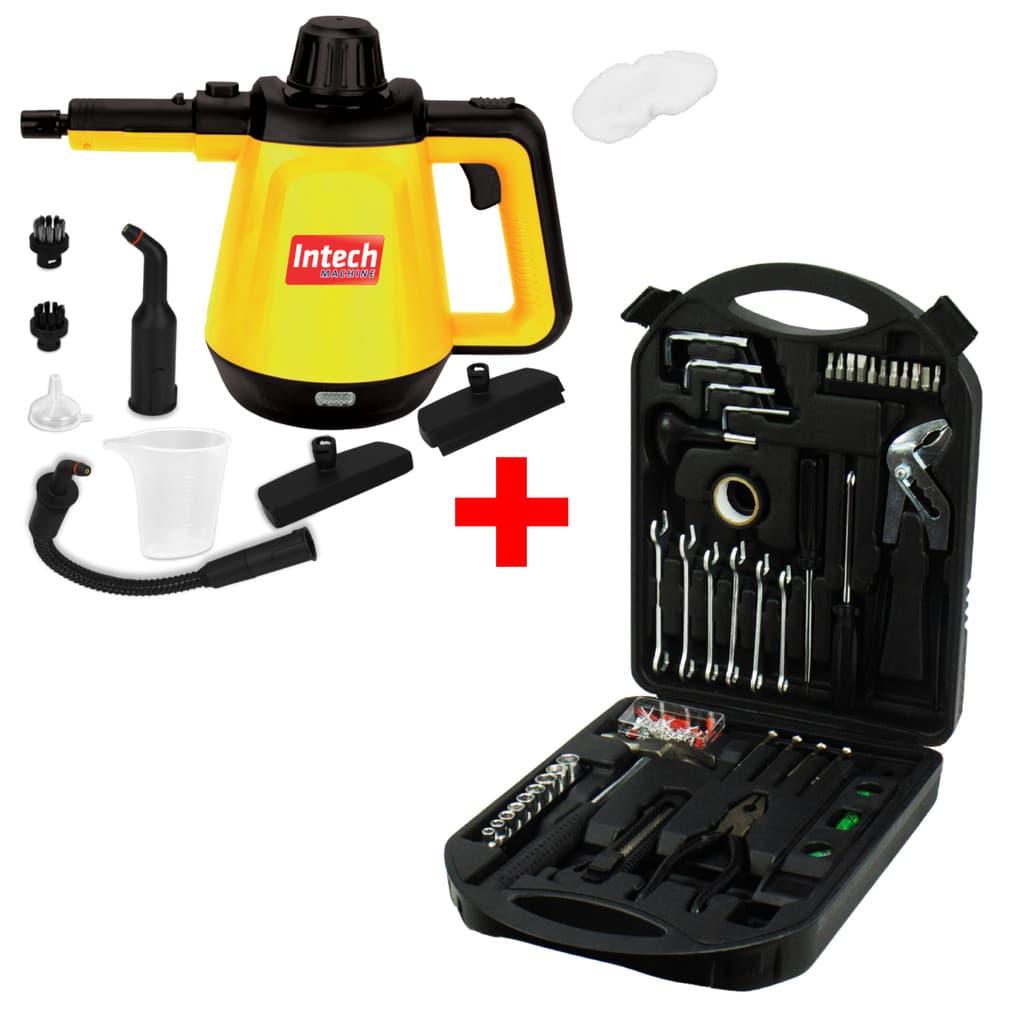 Kit Vaporizador Higienizador 1200w Vapor Top Clean 220V + Maleta de ferramentas 151 acessórios Intech Machine