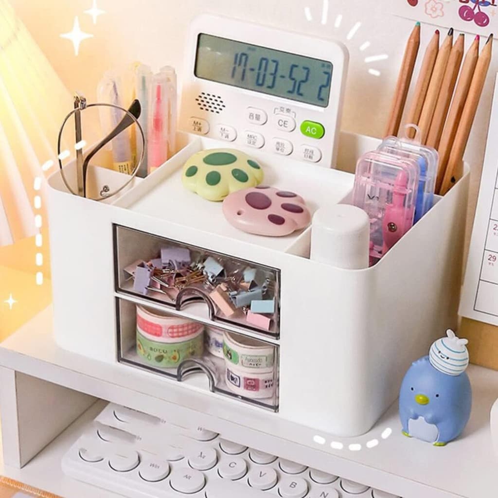 Organizador De Mesa Multiuso Porta Objetos Jóias Maquiagem Lápis Caneta