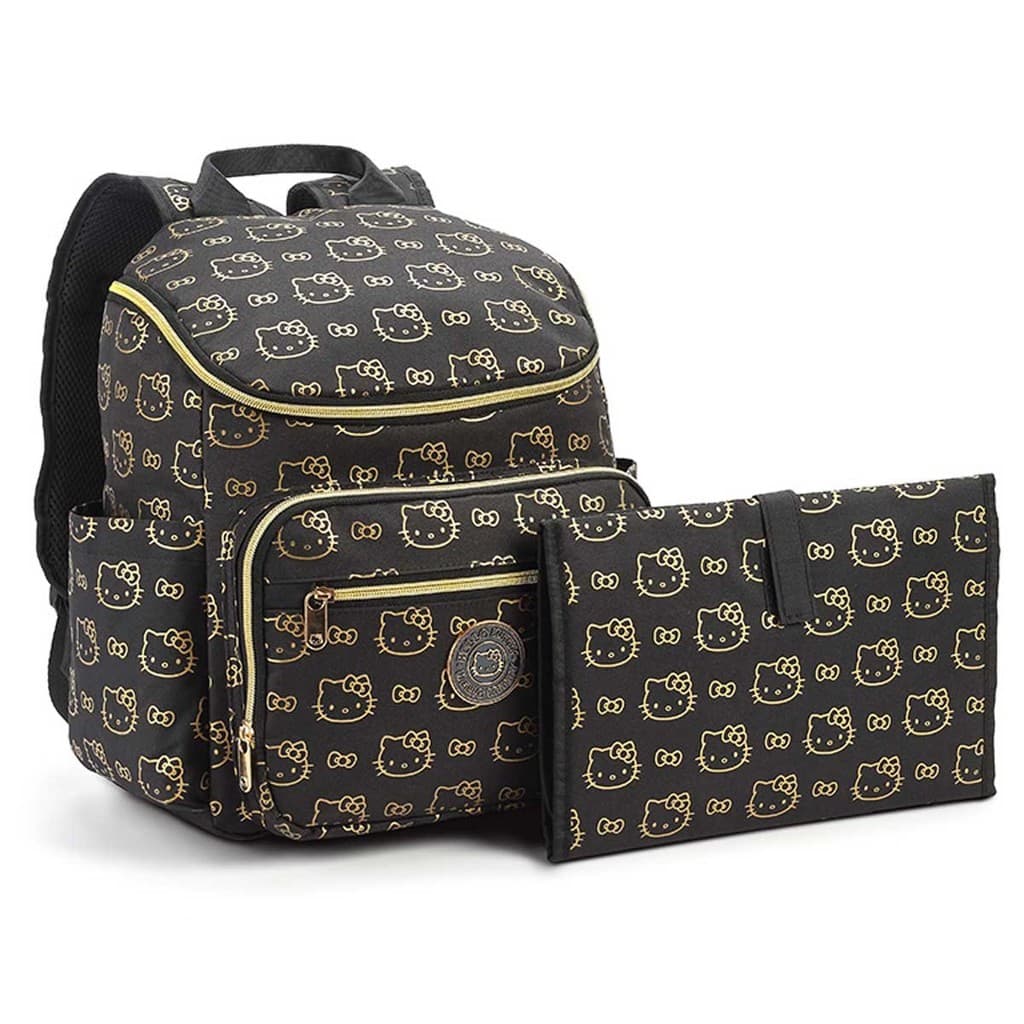 Mochila Maternidade Estampada com Trocador Hello Kitty Chumbo Seanite