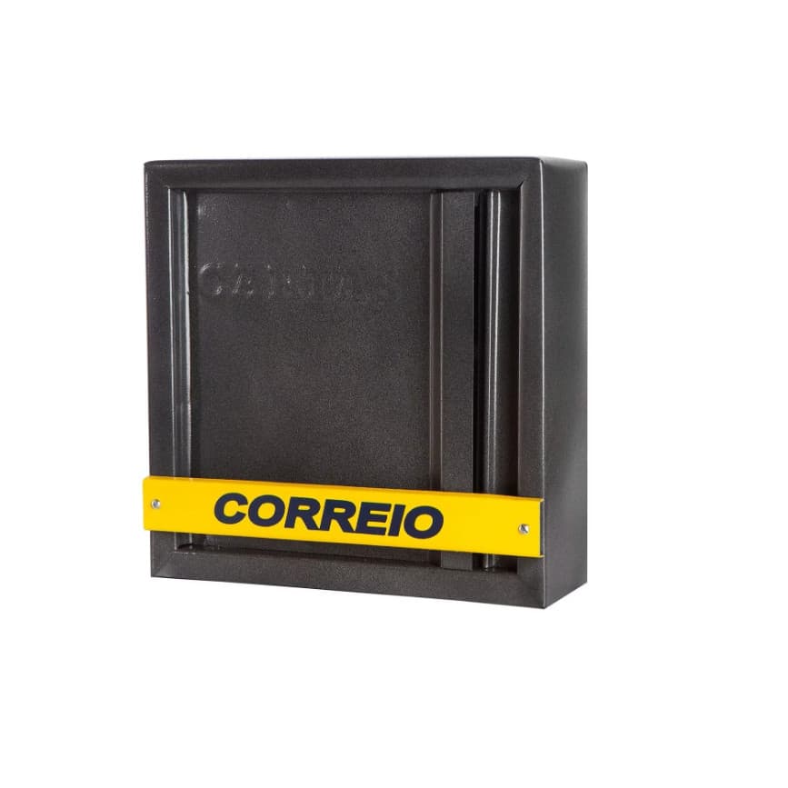 Caixa Correio Carteiro Portão Grade Básica Vertical Aço-Cinz