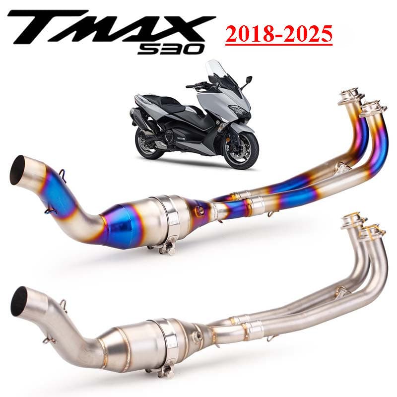 Para Yamaha Tmax 530/560 2018-2025 Tubo De Cabeçalho De Modificação Do Sistema De Escape Conectar A Silenciadores Id De