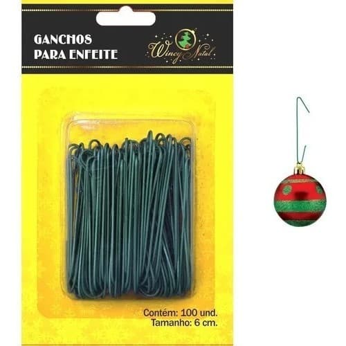 100  Ganchos Arame Para Enfeite De Pendurar Bola De Natal