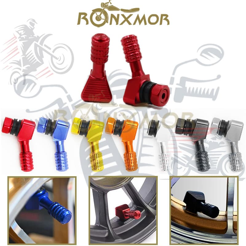 RONXMOR 1 Par De Hastes De Válvula De Pneu De Liga De Alumínio CNC De 120 Graus Adequadas Para Motocicleta E-bike Haste