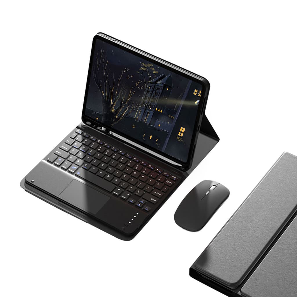 Capa de suporte para iPad 11ª A16 / 10ª com teclado magnético ABNT Bluetooth touch, mouse, 9ª/8ª/7ª/air6 11in/air5/air4