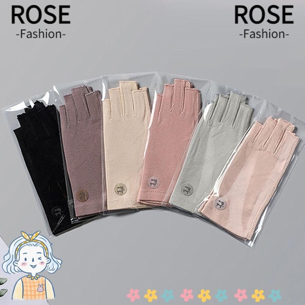 Luvas De Proteção Solar ROSEGOODS , Elásticas Finas Tela Sensível Ao Toque De Algodão Antiderrapante