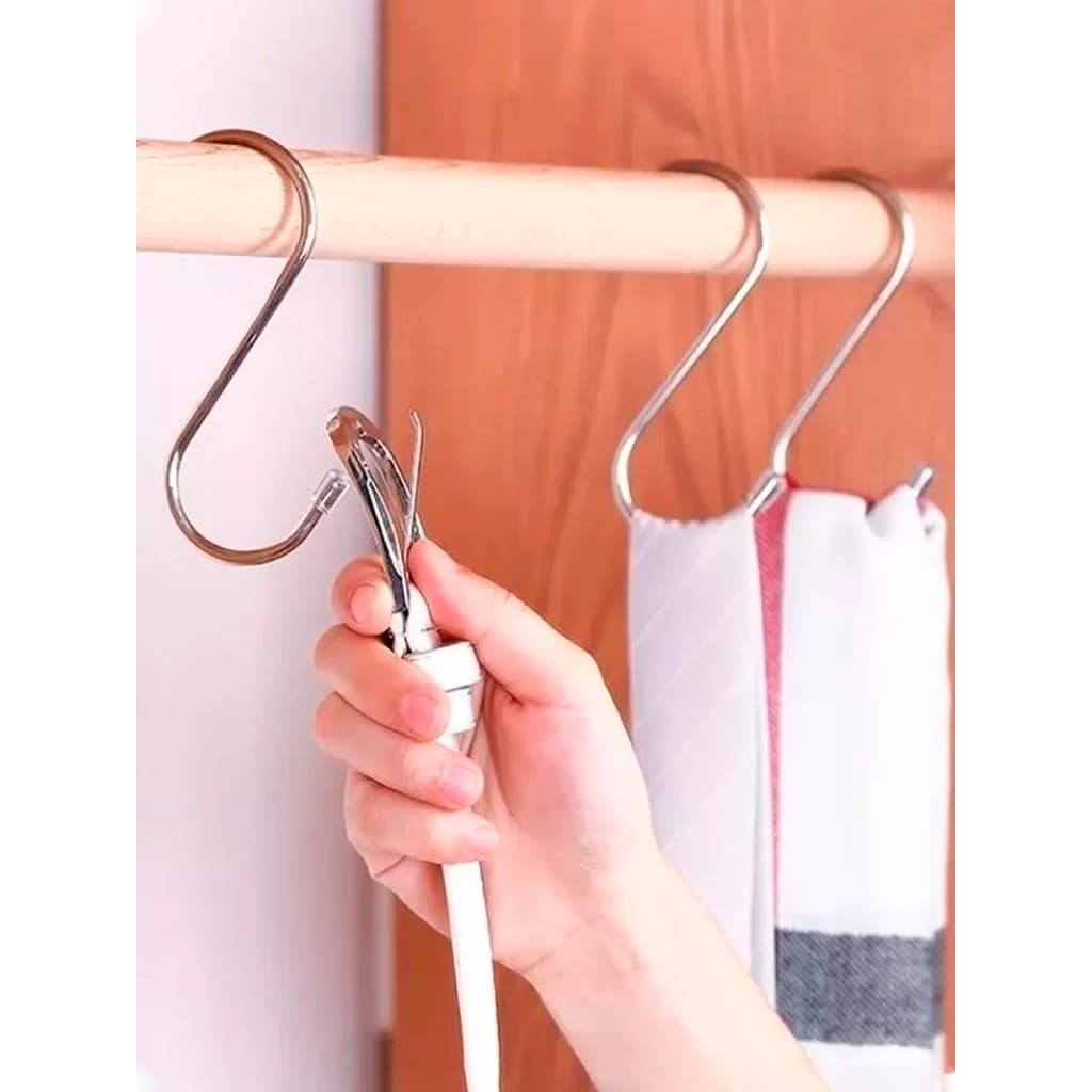 Kit 2 a 10 Ganchos Multiuso Em Formato S Organizador Banheiro Cozinha Quarto Kolling Sell