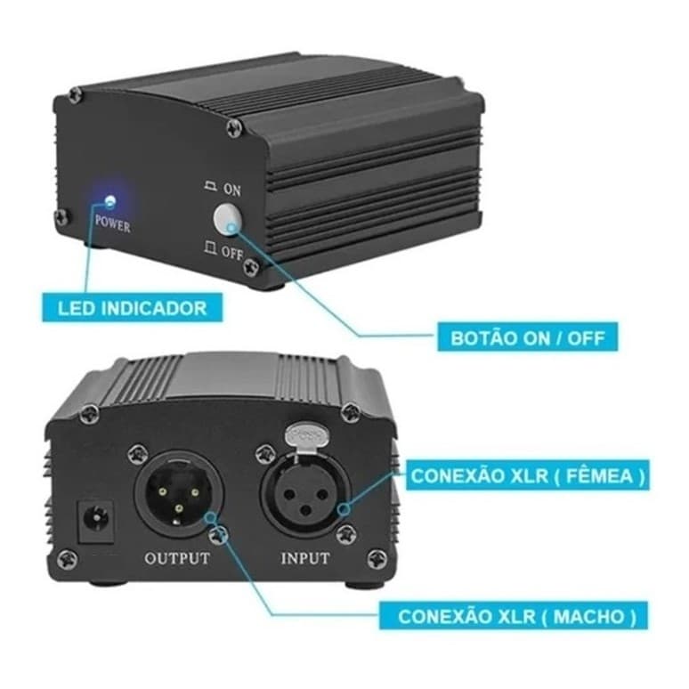 Phantom Power 48v Para Microfone Condensador